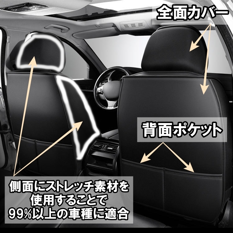 ダイハツ アトレー シートカバー 車 運転席 助手席 2席セット 防水 PUレザー 軽自動車 ミニバン SUV 5色 LEB_画像5