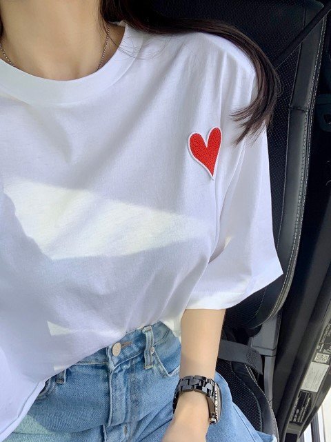 1円 同梱不可 おしゃれ カジュアル トップス Tシャツ フリー ブラック_画像1