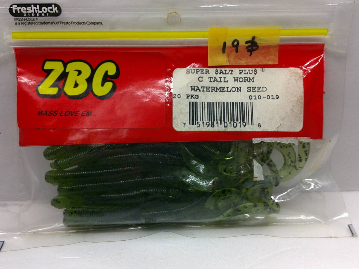 ☆ZOOM　ZBC　スーパーソルトプラス　Cテール　カーリーテール　ウォーターメロンシード　中古残19本_画像1
