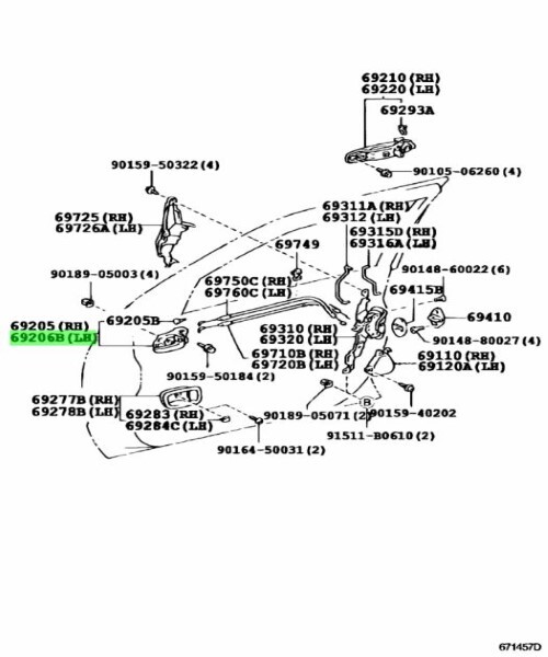 トヨタ 純正 アルテッツァ ジータ レクサス フロントドアインサイド ハンドル 左 HANDLE FRONT DOOR INSIDE LH 69206-47010-A1 TOYOTA_画像1