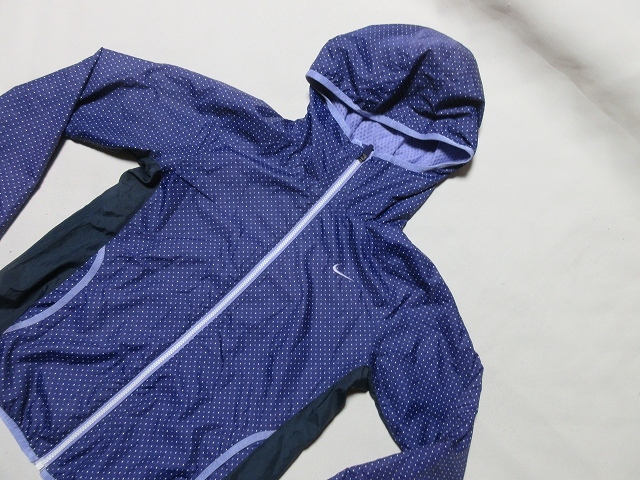 A-48★ナイキ・5016080♪パープル/ドット/レディス WR ブラッシュラインド フーディー (M)★_画像2