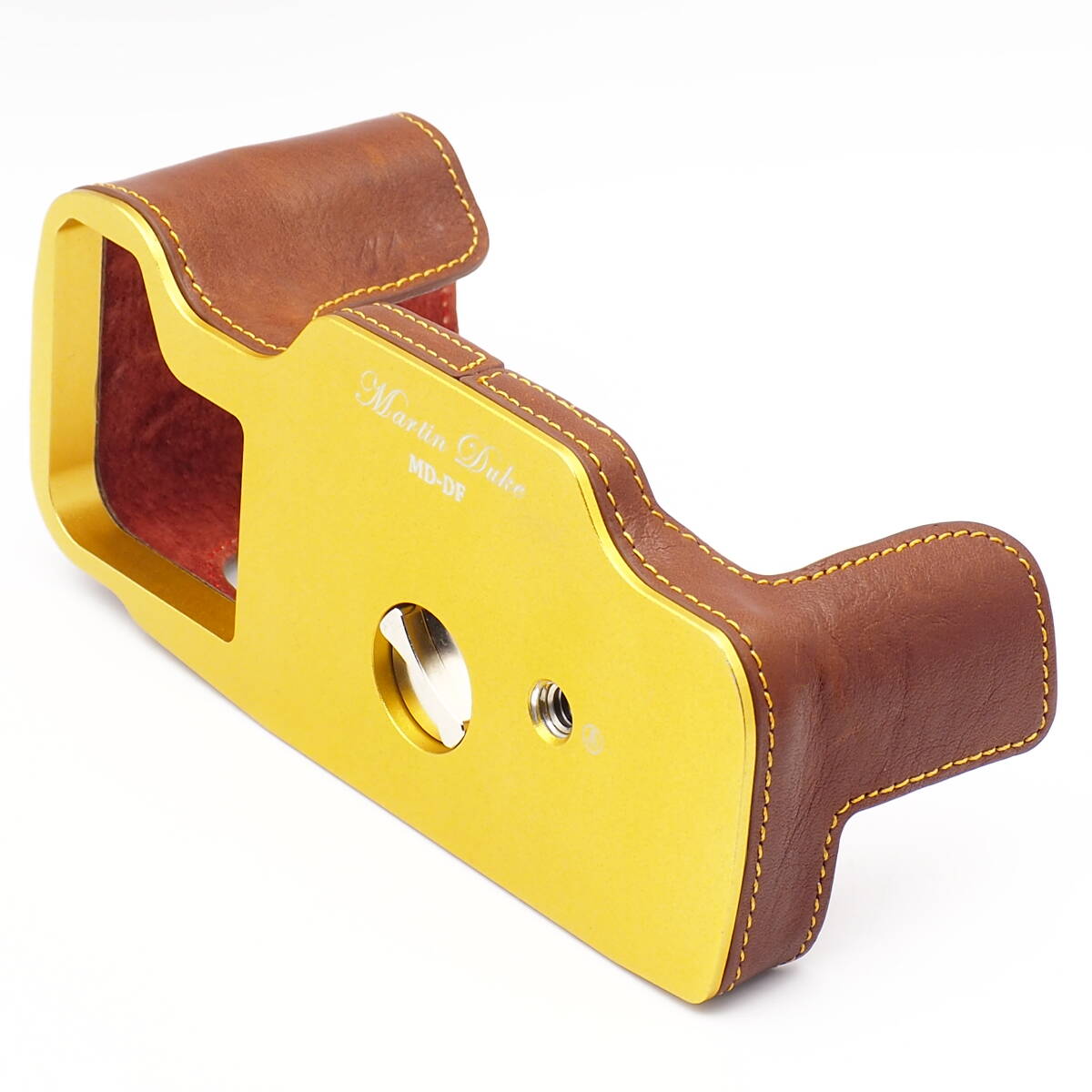 Nikon Df 専用 ボディケース [Martin Duke] Red Brown Italian Leather & Metal Base 上質イタリアンレザーと華やかなベースプレート大人気_画像7