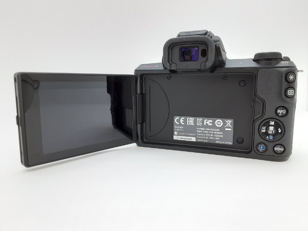 ★ キャノン Canon EOS kiss M ダブル レンズ キット EF-M 55-200 15-45 mm 一眼 ミラーレス カメラ 動作未確認 ジャンク 【中古】 dgs4684_画像2
