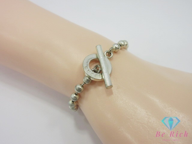 グッチ GUCCI ボール チェーン トグル ブレスレット 010294 SV 925 シルバー バングル ロゴ ジュエリー アクセサリー 【中古】 ba3440_画像1