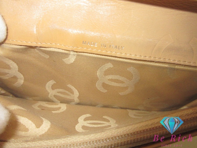 シャネル CHANEL 二つ折り 長財布 A26717 カンボン ライン ベージュ ラムスキン レザー ココマーク ロゴ ロング ウォレット【中古】bs4033_画像4