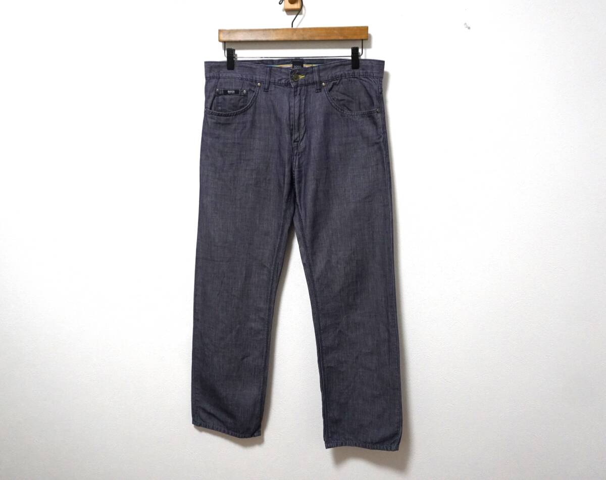 HUGO BOSS レギュラーフィット コットンリネンパンツ 31/34(M位)_画像1