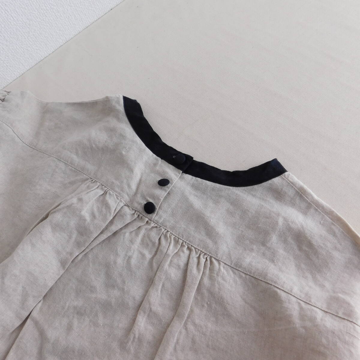 私の部屋★１回着★リネンブラウス★麻100★D814_画像6