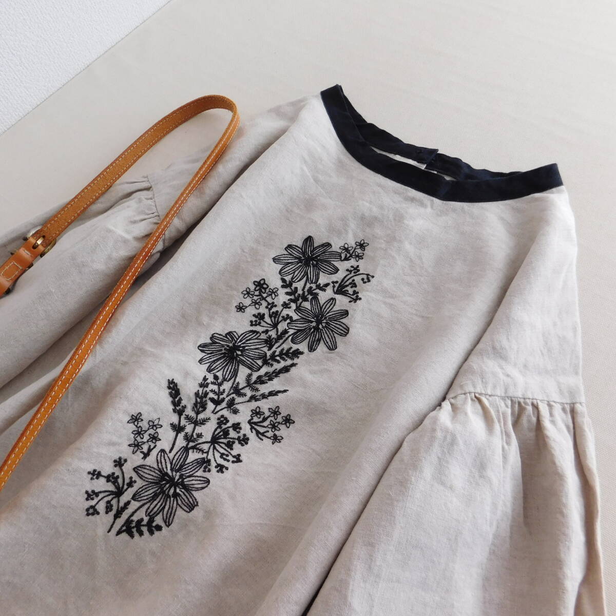 私の部屋★１回着★リネンブラウス★麻100★D814_画像8