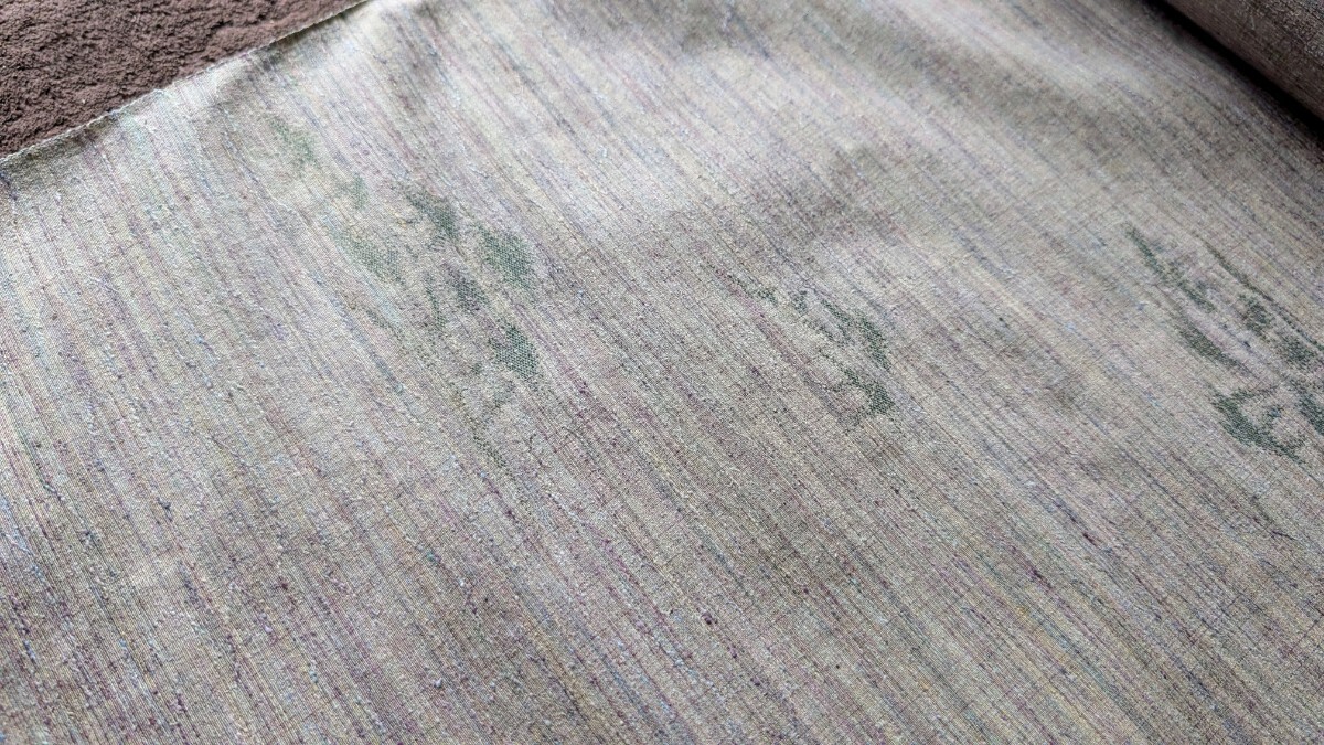 未使用 正絹 みのる紬 反物 生地 零智鼓鵜 山水 昭和中期 レトロ ヴィンテージ_画像6