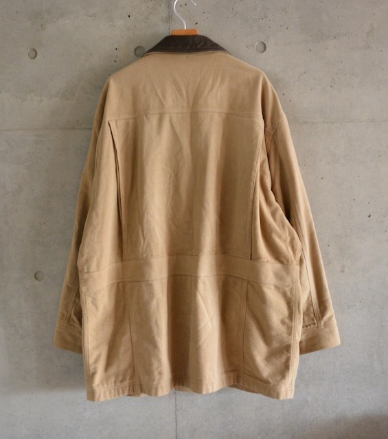 オーストラリア製【 R.M.Williams 】モールスキン カバーオール XLサイズ / コットン 襟レザー ジャケット _画像2