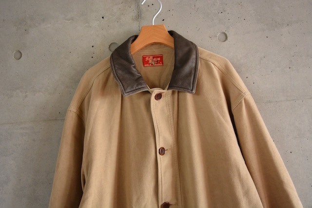 オーストラリア製【 R.M.Williams 】モールスキン カバーオール XLサイズ / コットン 襟レザー ジャケット _画像3