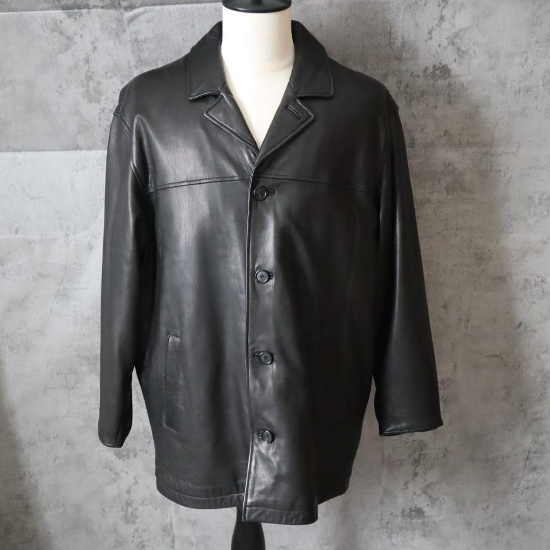 ウェザープルーフ/WEATHERPROOF レザーロングコート ステンカラーコート ライナー付き ブラック_画像1