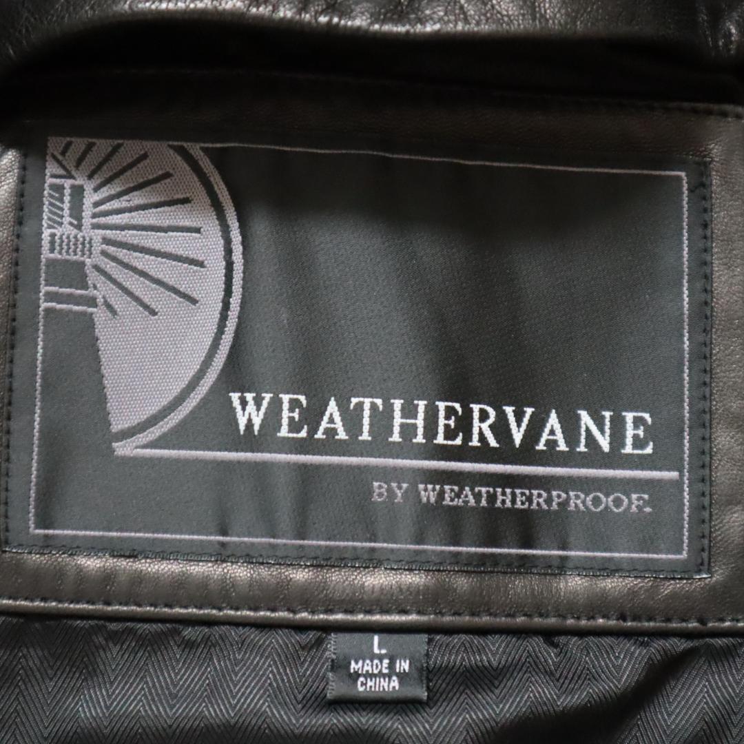 ウェザープルーフ/WEATHERPROOF レザーロングコート ステンカラーコート ライナー付き ブラック_画像9
