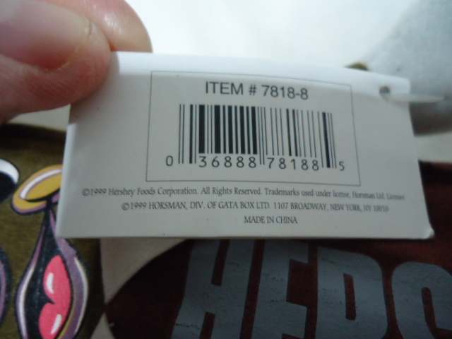 即決　ＵＳ　1999年製　HERSHEY'S　ハーシー　ミルクチョコレート　25センチ　ヴィンテンージ　ぬいぐるみ　ドール　飾り物　美品_画像4