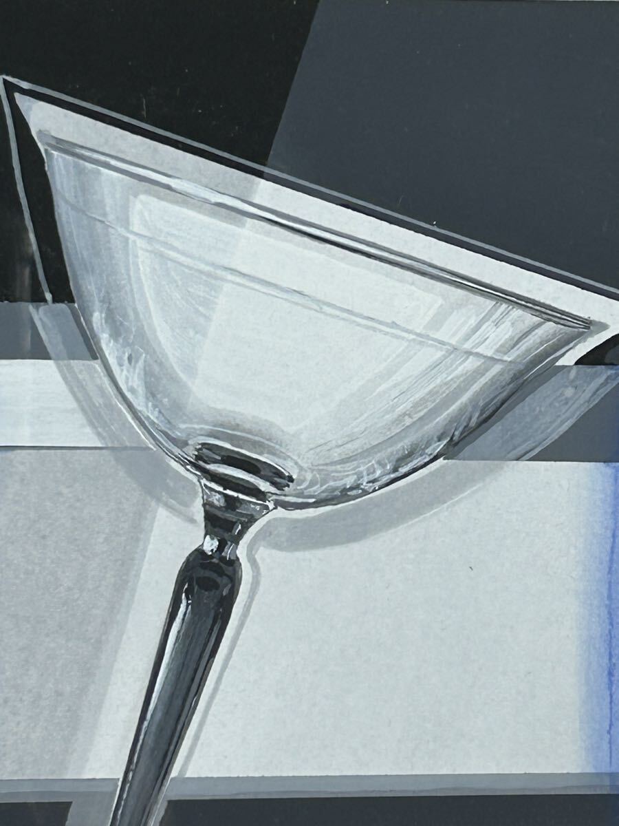 『幽玄』真作保証 平岡靖弘「グラス」肉筆水彩 0号 共シール 箱付 独立会員 安井賞受賞 京都府文化賞功労賞 010001022_画像5