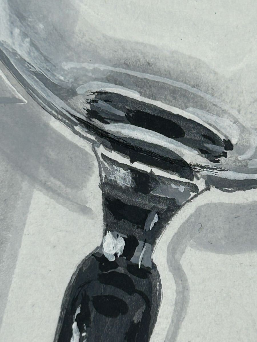 『幽玄』真作保証 平岡靖弘「グラス」肉筆水彩 0号 共シール 箱付 独立会員 安井賞受賞 京都府文化賞功労賞 010001022_画像7