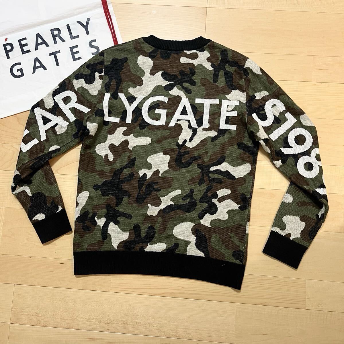★美品　パーリーゲイツ　カモ　迷彩柄ニット　セーター　メンズ　★送料無料　正規品_画像1