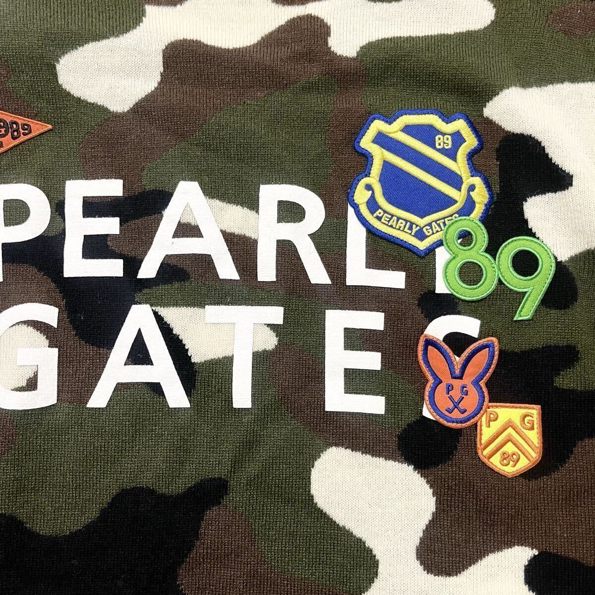 ★美品 パーリーゲイツ ワッペン カモフラニット セーター メンズ ★送料無料 正規品_画像3