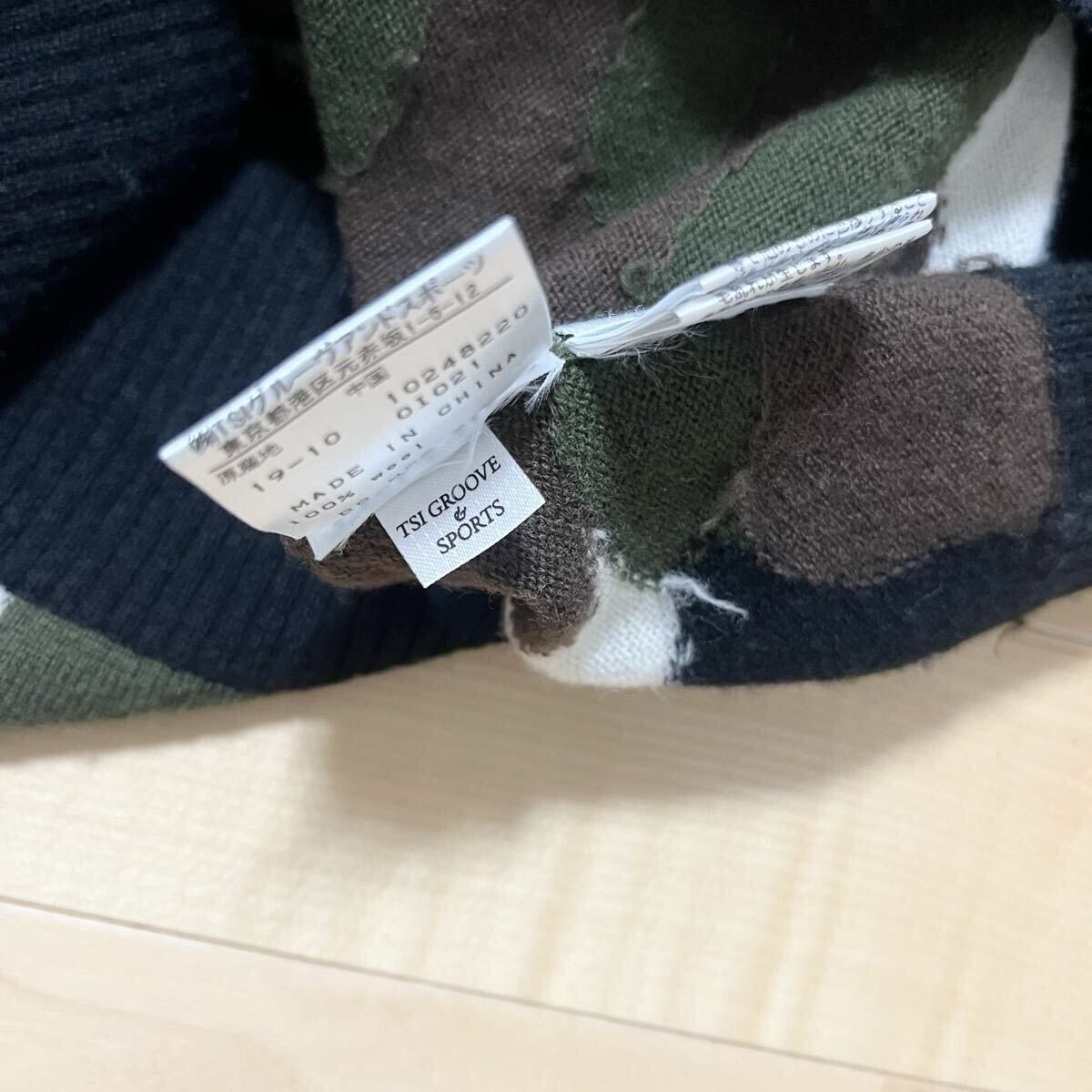 ★美品 パーリーゲイツ ワッペン カモフラニット セーター メンズ ★送料無料 正規品_画像9