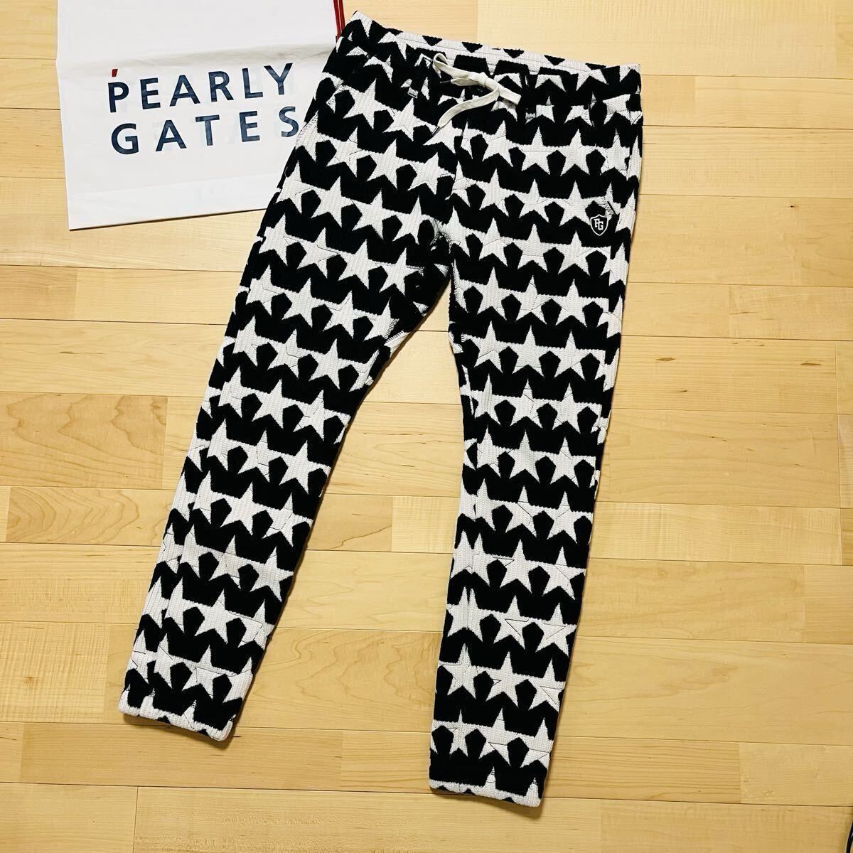 ★パーリーゲイツ スター 星柄 裏地付きキルティングパンツ ジョガー裾リブパンツ メンズ ★送料無料 正規品_画像1
