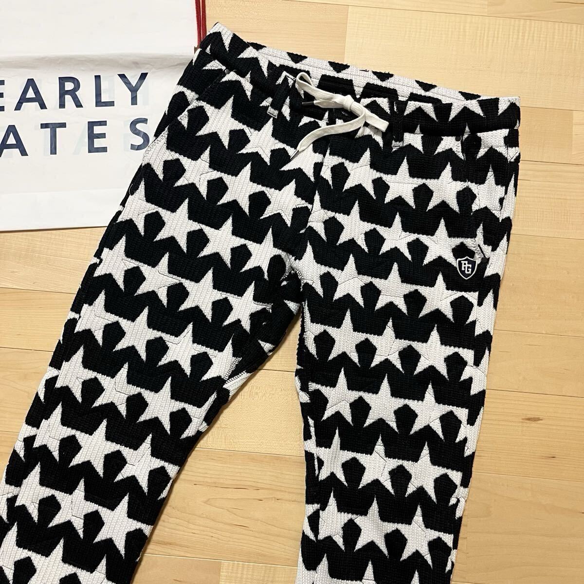 ★パーリーゲイツ スター 星柄 裏地付きキルティングパンツ ジョガー裾リブパンツ メンズ ★送料無料 正規品_画像2