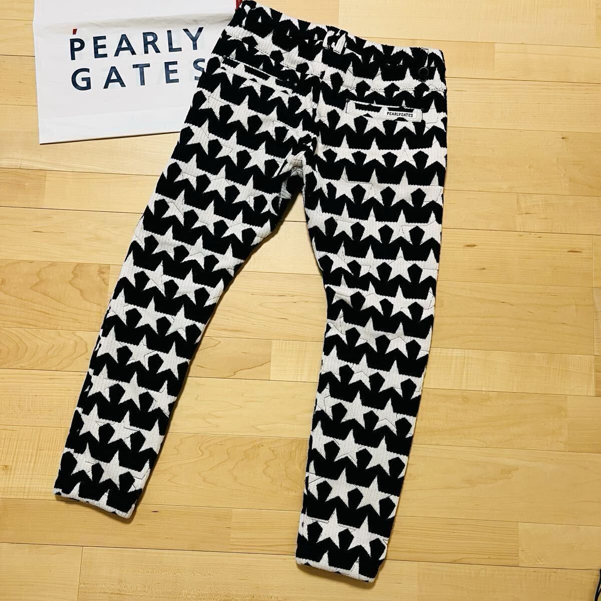 ★パーリーゲイツ スター 星柄 裏地付きキルティングパンツ ジョガー裾リブパンツ メンズ ★送料無料 正規品_画像4
