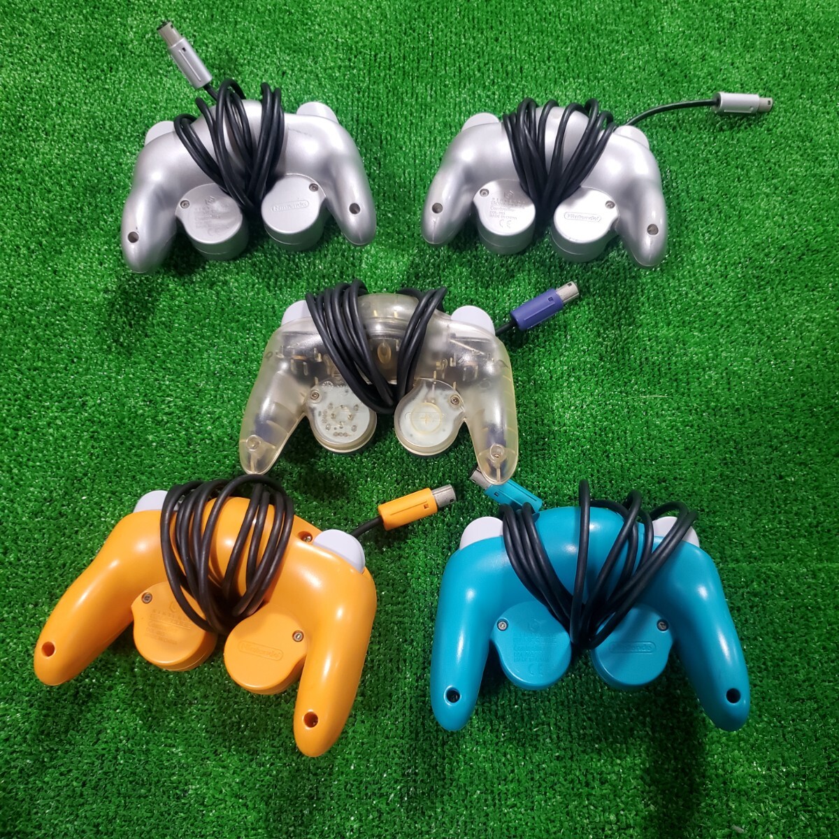 GAMECUBE ゲームキューブ コントローラー 5個 コントローラ エメラルド オレンジ バイオレット クリア シルバー まとめ売り GC まとめて _画像7