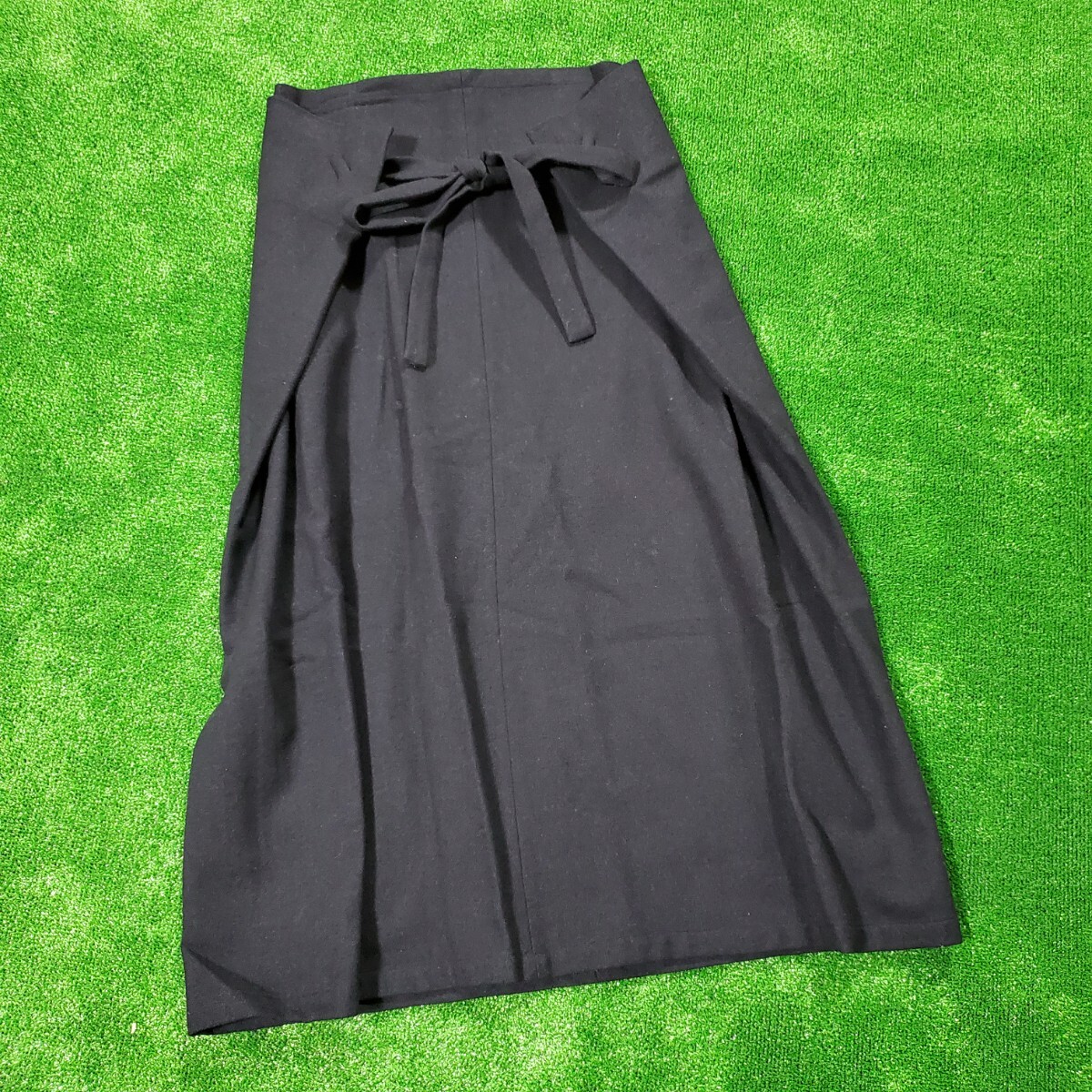 YOHJI YAMAMOTO ヨウジヤマモト NOIR ノアール ウールスカート ロングスカート ブラック 3 約L相当 リボン ノワール 巻きスカート 毛 Y's_画像1