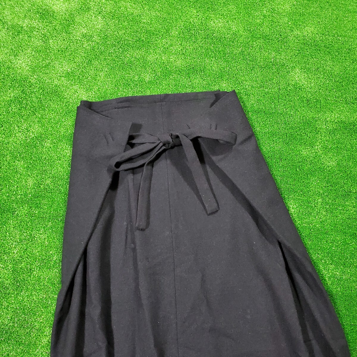 YOHJI YAMAMOTO ヨウジヤマモト NOIR ノアール ウールスカート ロングスカート ブラック 3 約L相当 リボン ノワール 巻きスカート 毛 Y's_画像2