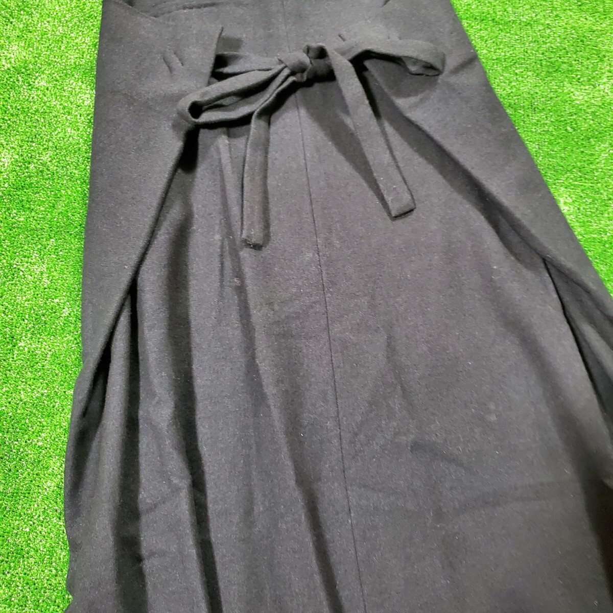 YOHJI YAMAMOTO ヨウジヤマモト NOIR ノアール ウールスカート ロングスカート ブラック 3 約L相当 リボン ノワール 巻きスカート 毛 Y's_画像3