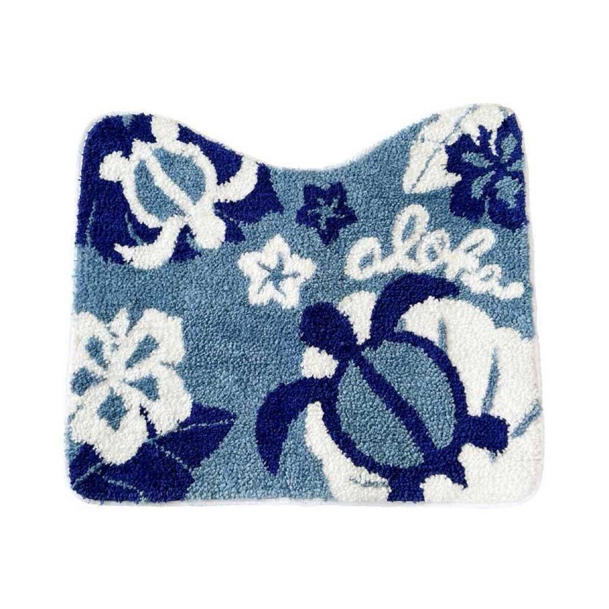 特価★新品★タグ付き♪ トイレカバー 2点 セット アロハ ハワイアントイレセットブルー_画像4