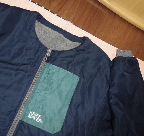 美品!KRIFF MAYERのリバーシブルジャケット L 紺 グレー_画像2