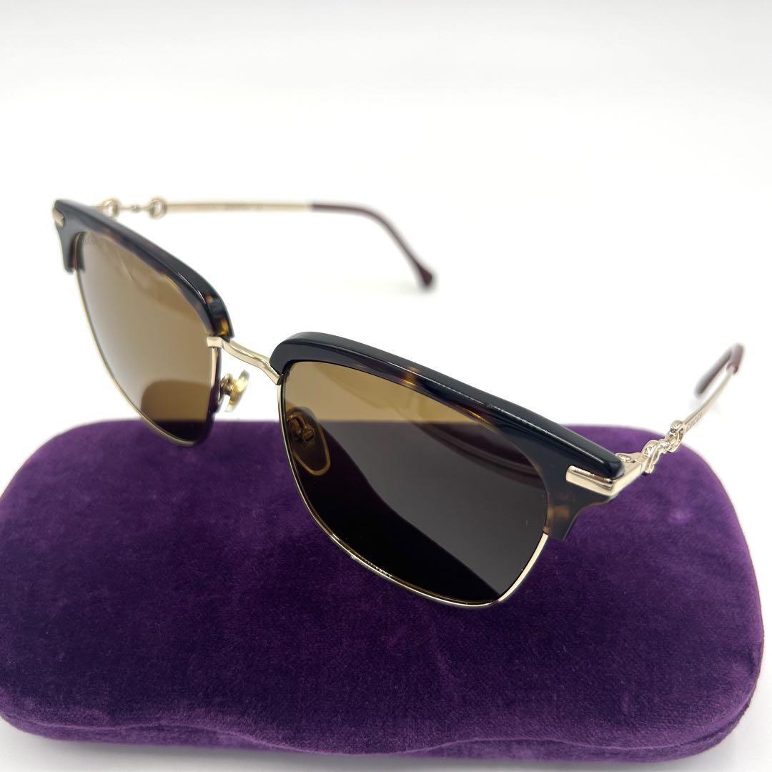 美品 GUCCI グッチ サングラス GG0918S ホースビット べっ甲
