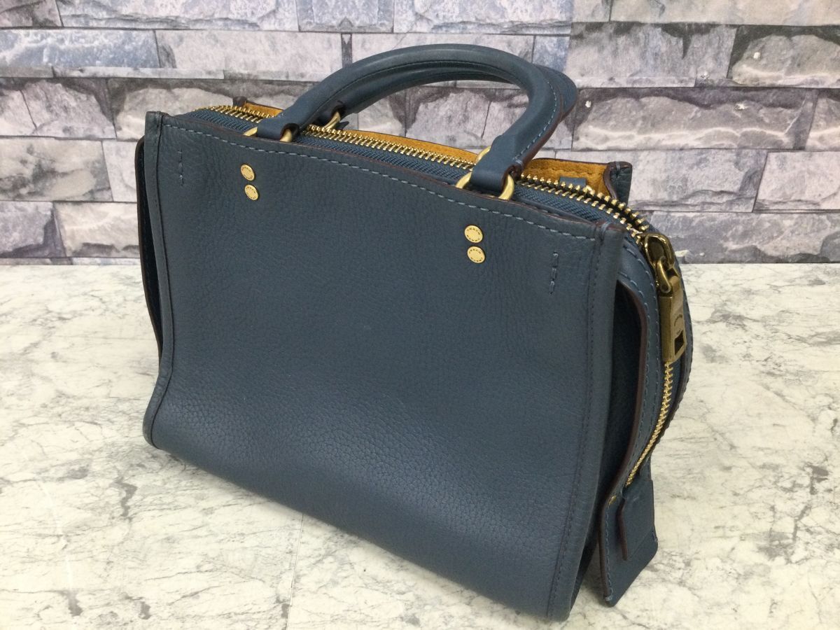 ●代EB537-80【まとめ】COACH コーチ パッチワーク ショルダーバッグ 鞄 かばん バッグ / ハンドバッグ トートバッグ ブルー /k_画像2