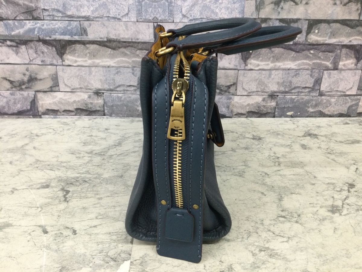 ●代EB537-80【まとめ】COACH コーチ パッチワーク ショルダーバッグ 鞄 かばん バッグ / ハンドバッグ トートバッグ ブルー /k_画像3