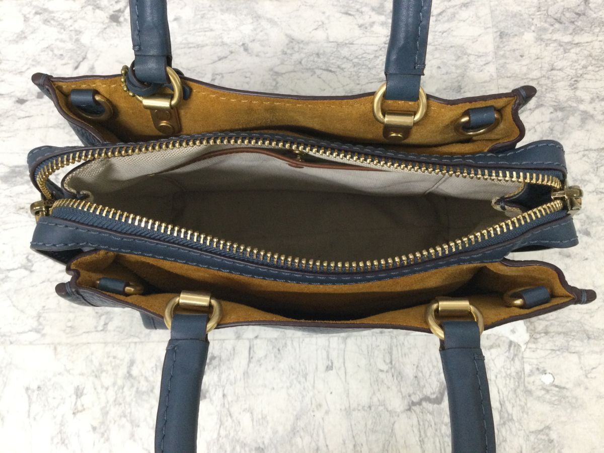 ●代EB537-80【まとめ】COACH コーチ パッチワーク ショルダーバッグ 鞄 かばん バッグ / ハンドバッグ トートバッグ ブルー /k_画像7