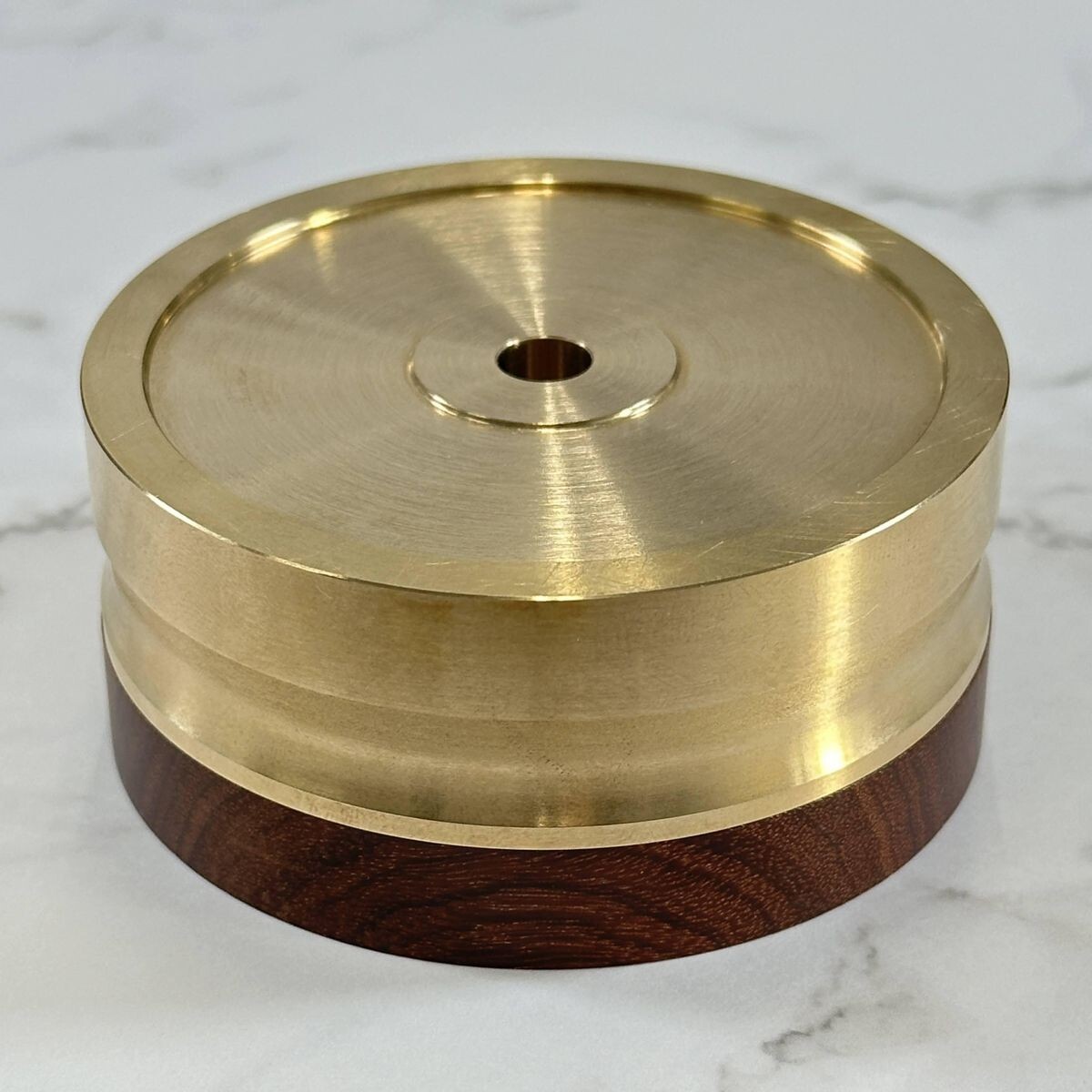 ディスクスタビライザー 真鍮 x アフリカンパドック 特注品 YAMAHA YDS-3 形状 ターンテーブル プレーヤー レコード ハイエンド U1632_画像1