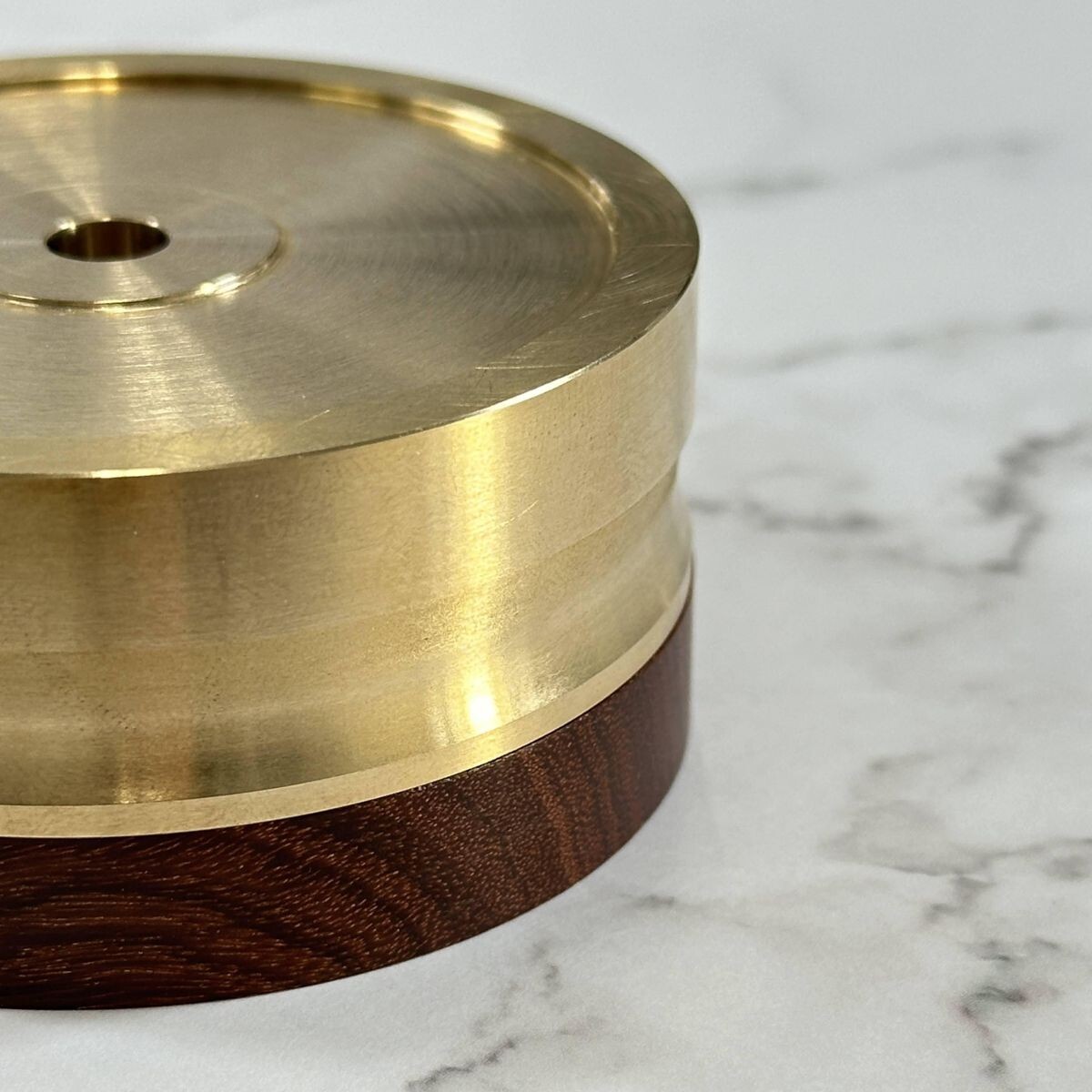 ディスクスタビライザー 真鍮 x アフリカンパドック 特注品 YAMAHA YDS-3 形状 ターンテーブル プレーヤー レコード ハイエンド U1632_画像3