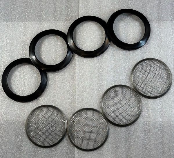 ■送料無料 取付バンド付 ステンレス製 汎用 CR VM 等 ファンネルネット 粗目タイプ 車検対策 パワーフィルター メッシュ カバー U154_画像1