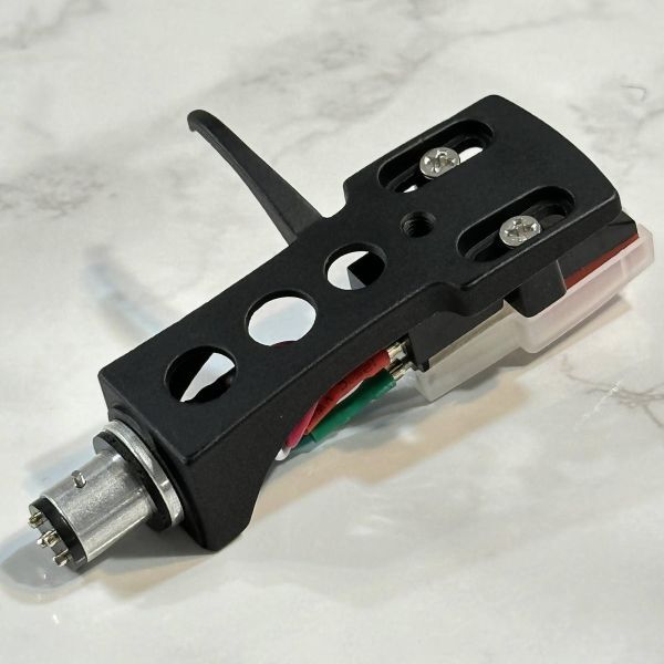 ヘッドシェル & MMカートリッジ 新品 OFCリード線 ブラック レコード 金メッキ ターンテーブル LP プレーヤー アナログ 針 U543_画像3