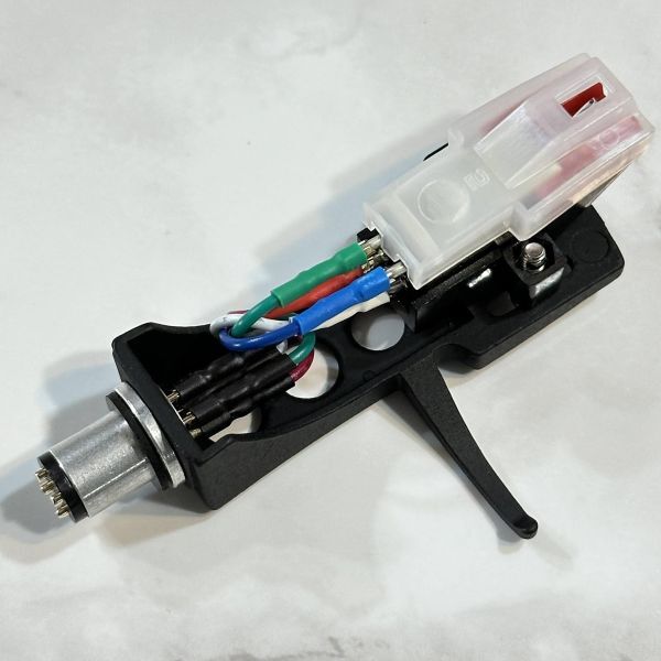 ヘッドシェル & MMカートリッジ 新品 OFCリード線 ブラック レコード 金メッキ ターンテーブル LP プレーヤー アナログ 針 U543_画像5