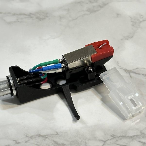 ヘッドシェル & MMカートリッジ 新品 OFCリード線 ブラック レコード 金メッキ ターンテーブル LP プレーヤー アナログ 針 U543_画像6