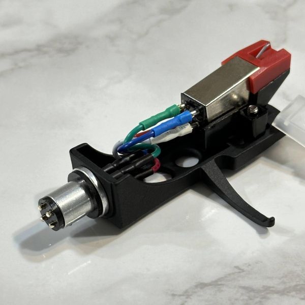 ヘッドシェル & MMカートリッジ 新品 OFCリード線 ブラック レコード 金メッキ ターンテーブル LP プレーヤー アナログ 針 U543_画像7