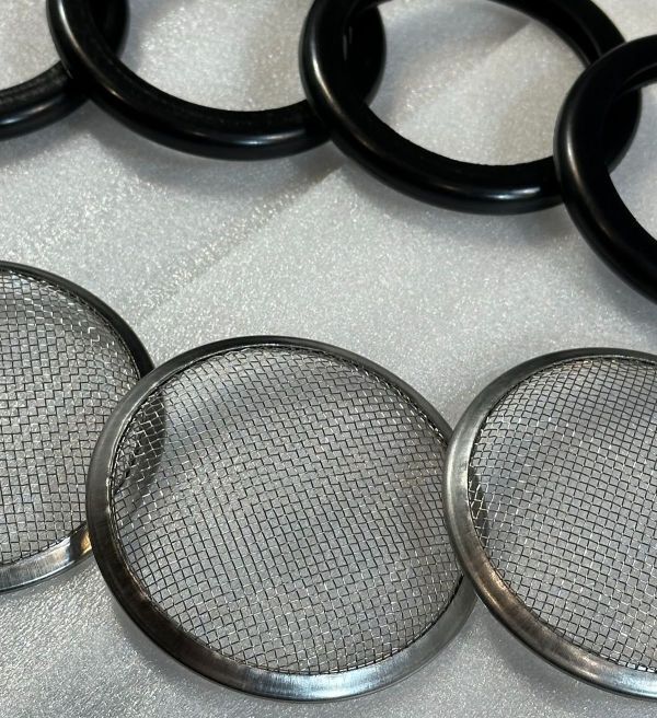 ■送料無料 取付バンド付 ステンレス製 汎用 FCR TMR 等 ファンネルネット 粗目タイプ 車検対策 パワーフィルター メッシュ カバー U145_画像5