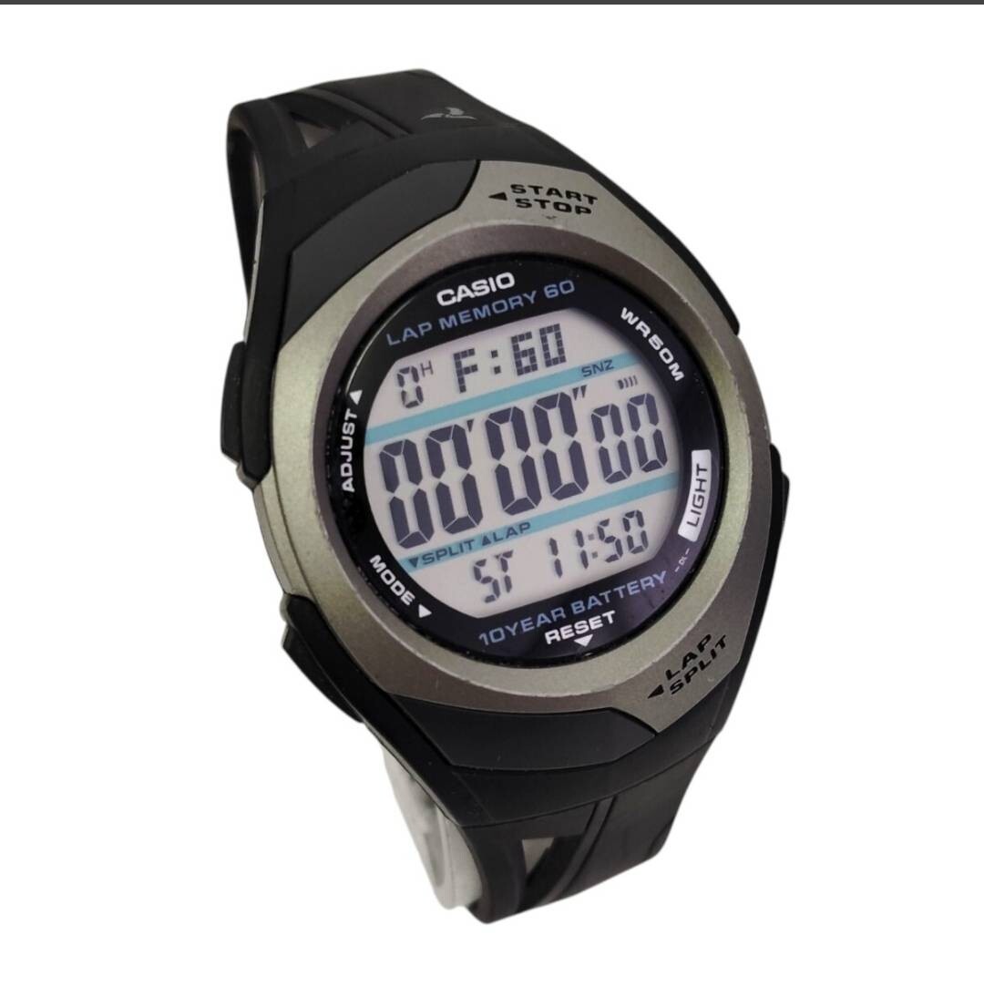 R5-00236 CASIO PHYS STR-300 カシオ フィズ 腕時計 時計 デジタル 裏蓋 ステンレス ランニングウォッチ 防水 動作確認済 015_画像1