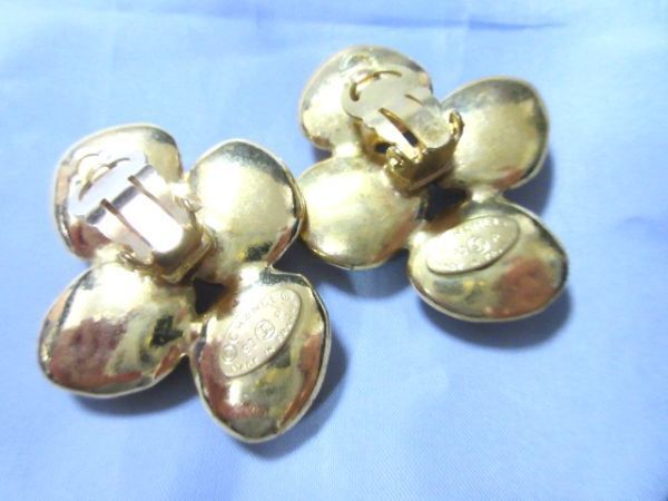 CHANEL シャネル 4P フェイクパール イヤリング バブル期 大ぶり ヴィンテージ 93P 幅 4cm ゴールドカラー 1563_画像6