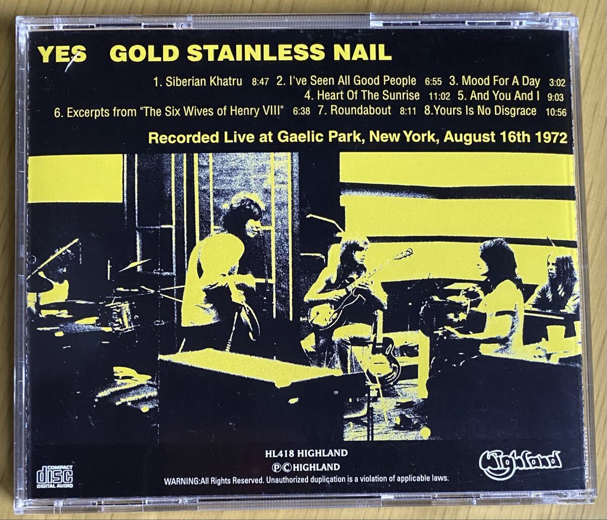 ◆ YES『GOLD STAINLESS NAIL』CD ジャケット色落ち_画像2