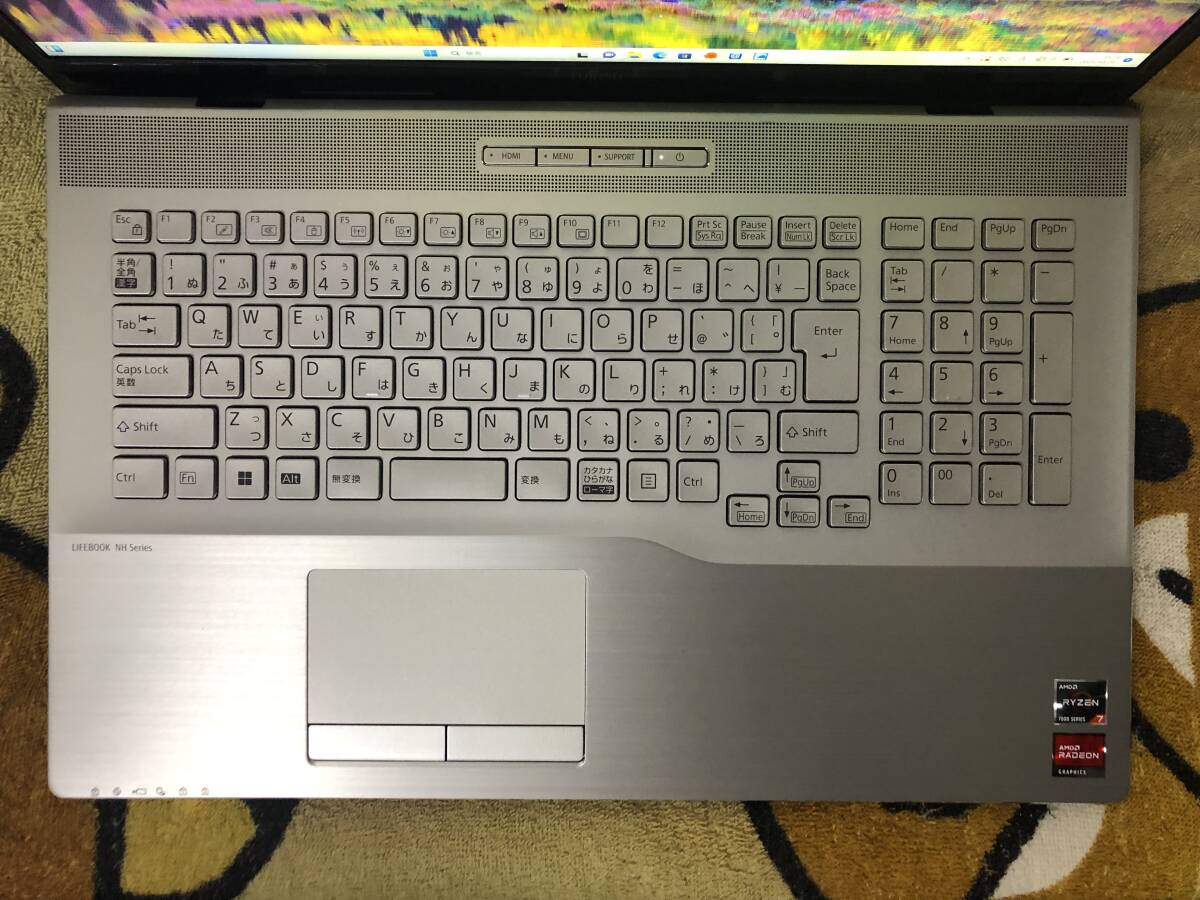 ほぼ新品! 2026年10月20日までメーカー保証あり WNB/H1 メモリ32GB SSD512GB+HDD1TB Blu-ray Windows11 Office FMVN90H1G 限定機 NH90/H1_画像6