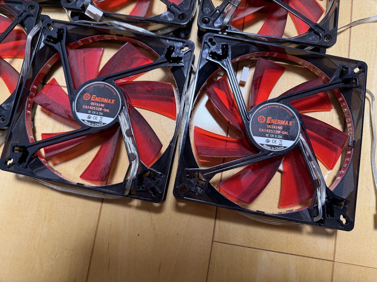 Enermax ケースファン レッド 140mm×2個 120mm×4個 エナーマックス FAN EA142512W-OAL ED122512W-OAL_画像2