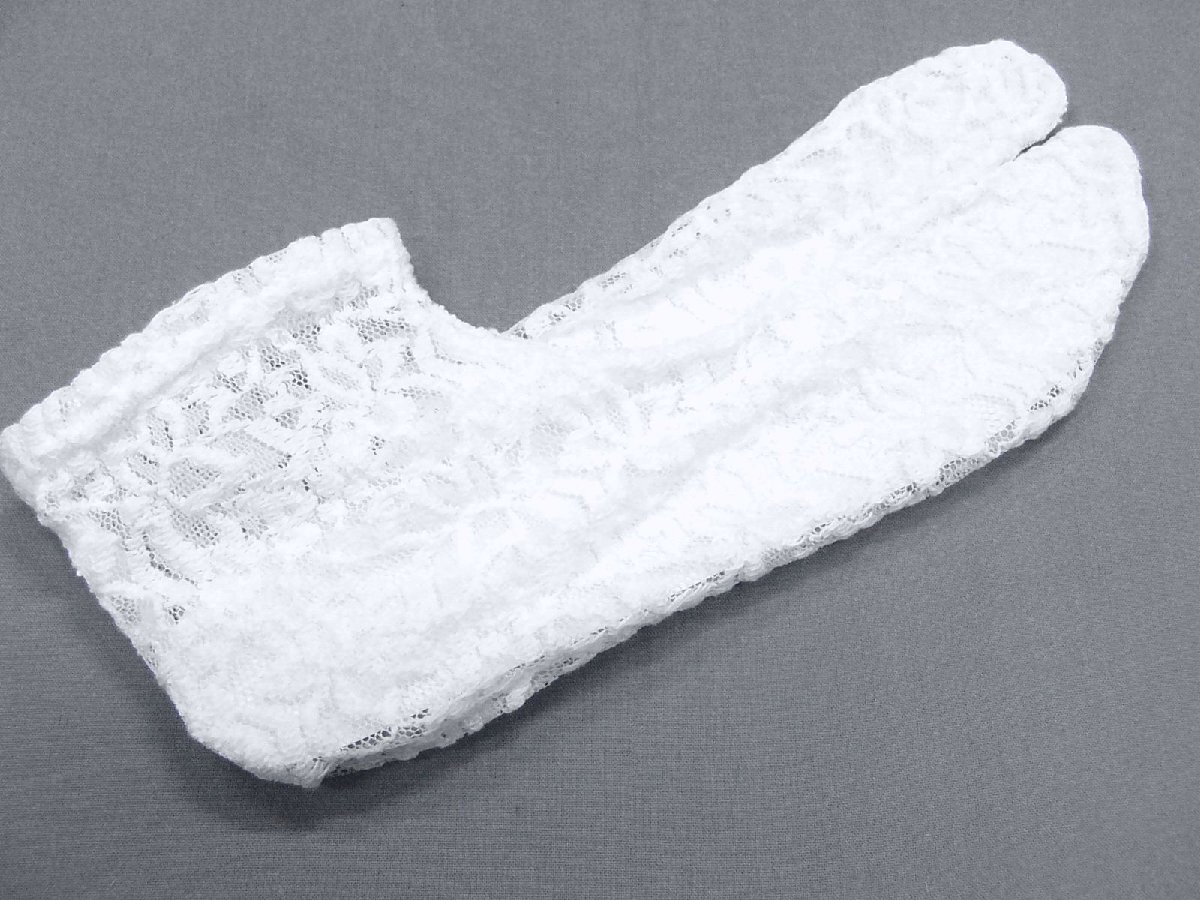 アウトレット　日本製　レースの足袋「レースな美（びーた）多」23.0～25.0ｃｍ　白色　未使用・わけあり品_画像3